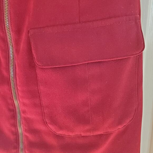 J.O.A. Los Angeles Red Zipper Pockets Soft Mock Neck Mini Dress, Size Small - Picture 4 of 8